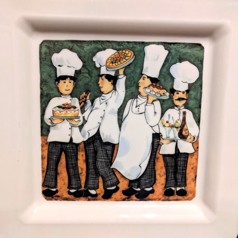 Brunelli Italian Four Chefs Dinner Plate Green